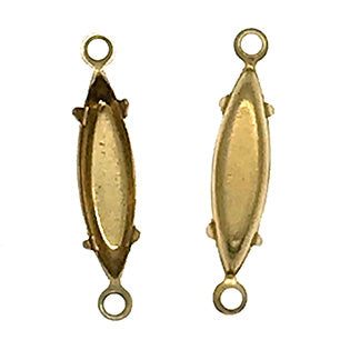 GP-216 15X4 2Hole Raw Brass Setting Navette Setting Rhinestone