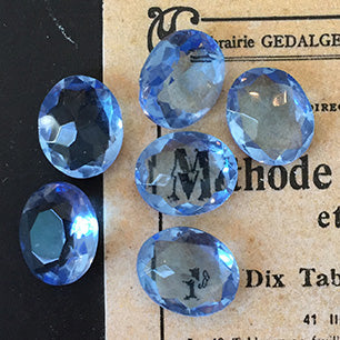 VP-3715 12X10 チェコ ヴィンテージ ライトサファイヤ ラインストーン オーバル