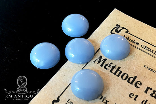 VP-3939 12mm Vintage lucite Cabochon Moon Blue Round