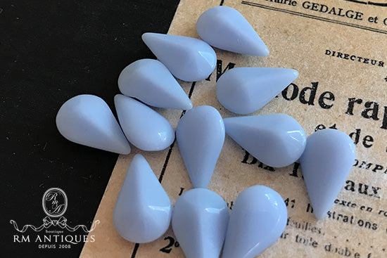 VP-4015 13x8 German Vintage Rhinestone opaque Sapphire Pear