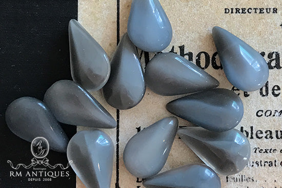 VP-4021 13X8 ドイツ ヴィンテージ グレームーンストーン ラインストーン ペア