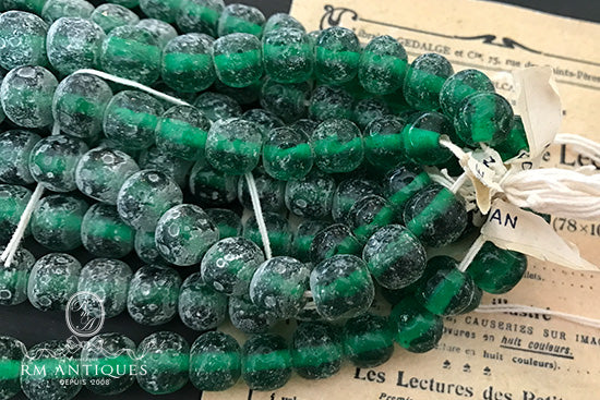 VP-4145 8mm ジャパン チェリーブランド ハスケル ヴィンテージ バロックガラスビーズ グリーン