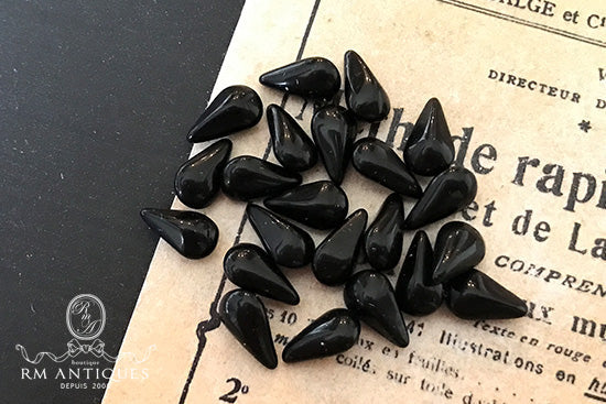 VP-4179 8X5 西ドイツ ヴィンテージ ジェット ラインストーン ペア