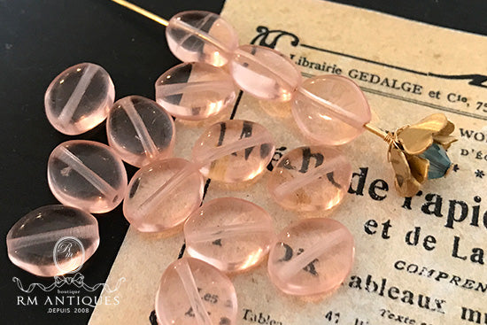 VP-4276 10x8mm チェコ ヴィンテージ ピンク ガラスビーズ