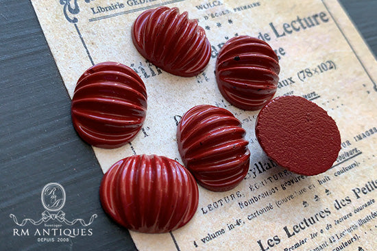 VP-7289 18x14 West German Vintage glass Cabochon Brown Oval