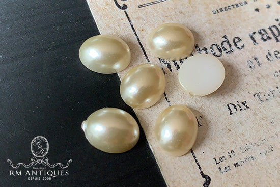 VP-7621 12x10 ヴィンテージルーサイトカボション パールオーバル