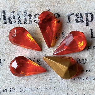 VP-7898 10X6 Czech Vintage hyacinth Rhinestone Pear