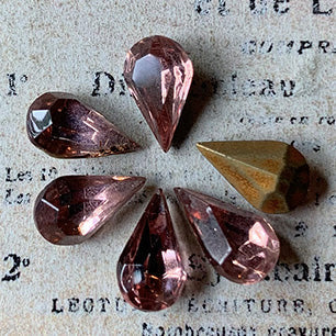 VP-7903 10X6 Czech Vintage LAmethyst Rhinestone Pear