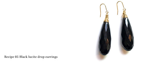 Recipe 05 Black Lucite Earrings