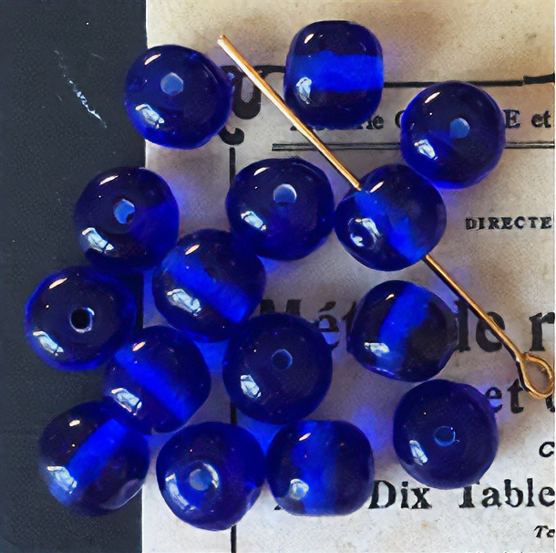 VP-3620 8mm Japan Vintage cherry brand haskell baroqueglass Bead Sapphire Blue