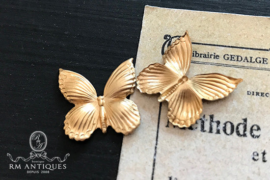 GC-5156 Stamping Findings Butterfly 17mm USA Raw Brass