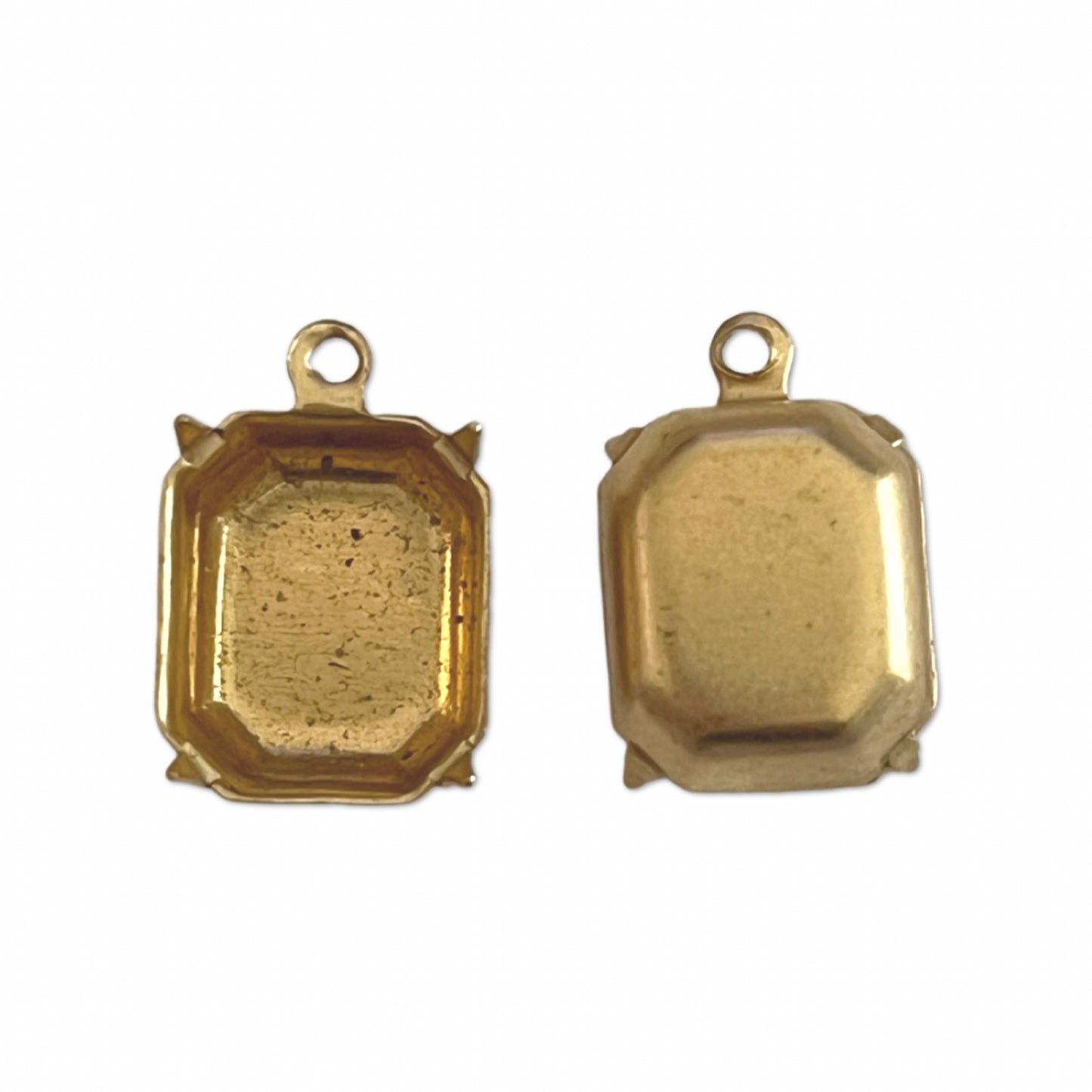 GP-107 12X10 Raw Brass Setting Octagon Setting Rhinestone