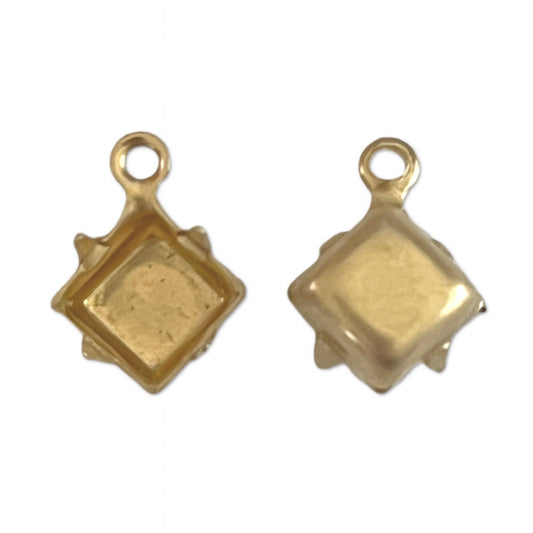 GP-119 6mm Raw Brass Setting Square Setting Rhinestone