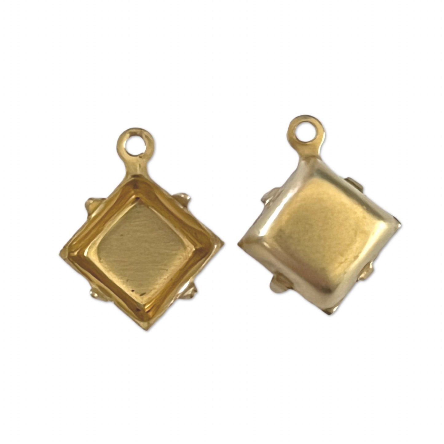 GP-125 8mm Raw Brass Setting Square Setting Rhinestone