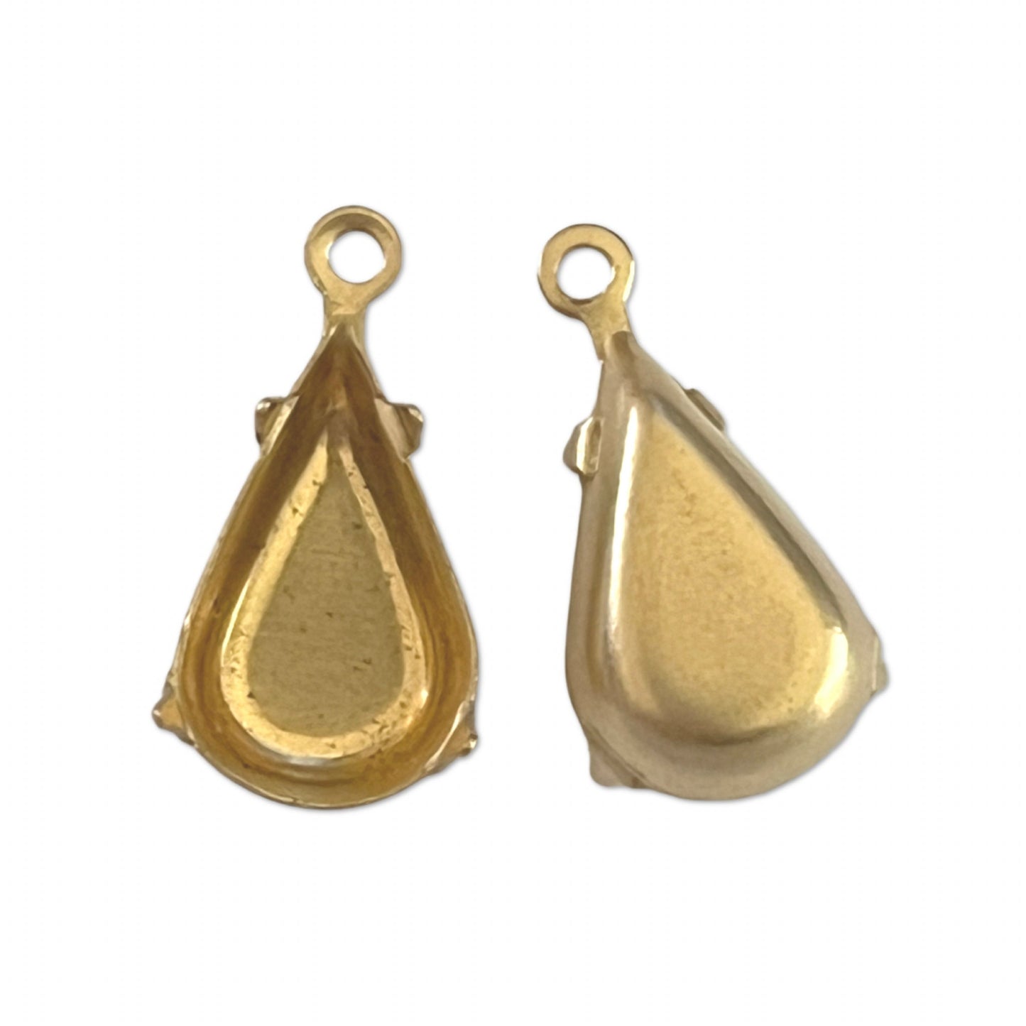 GP-130 13x8 Raw Brass Setting Pear Setting Rhinestone