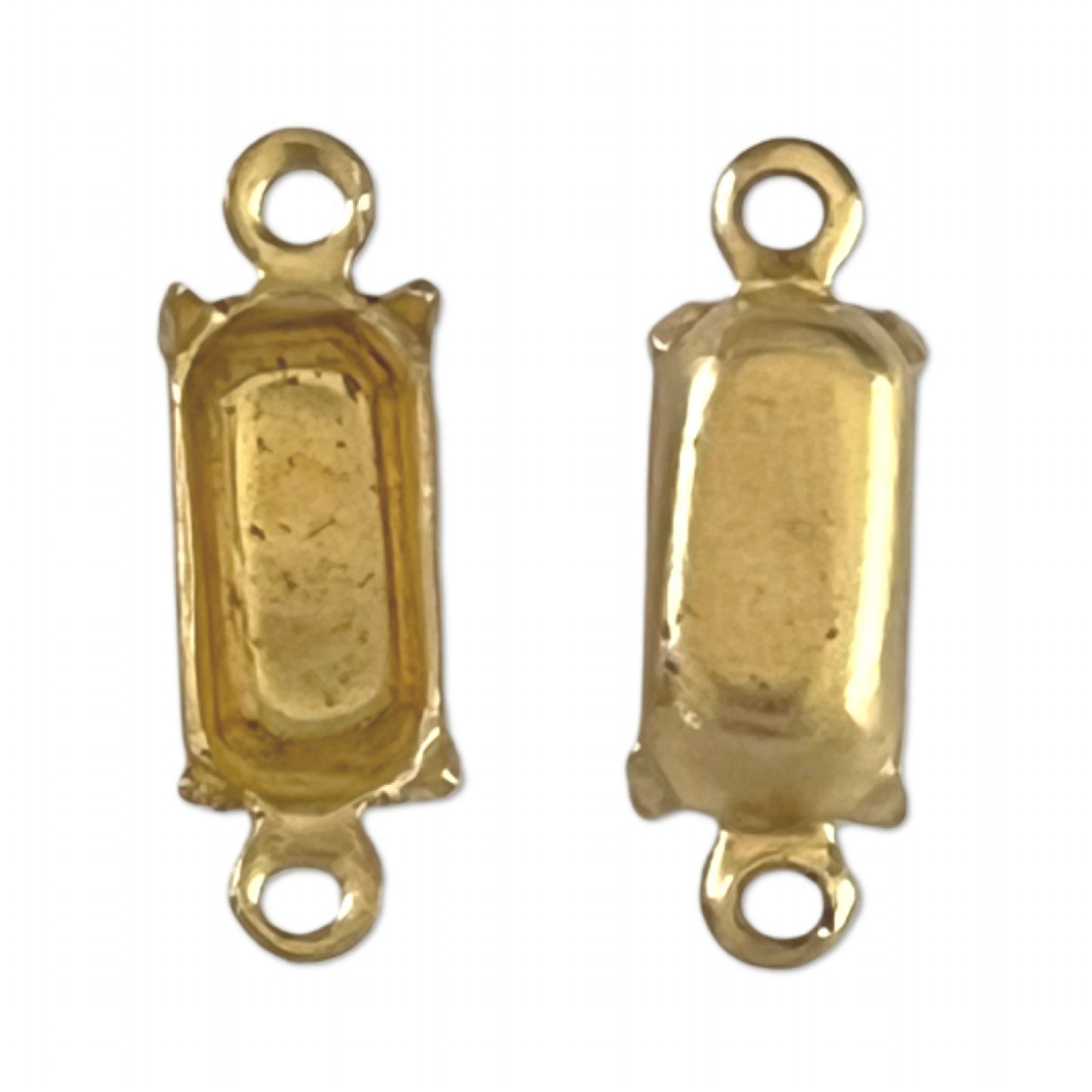 GP-140 8x4 2Hole Raw Brass Setting Octagon Setting Rhinestone