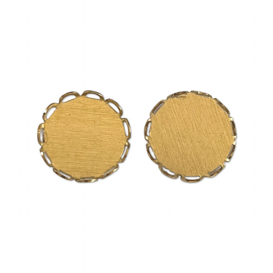 GP-148 14mm Raw Brass Cabochon Setting Round Lace