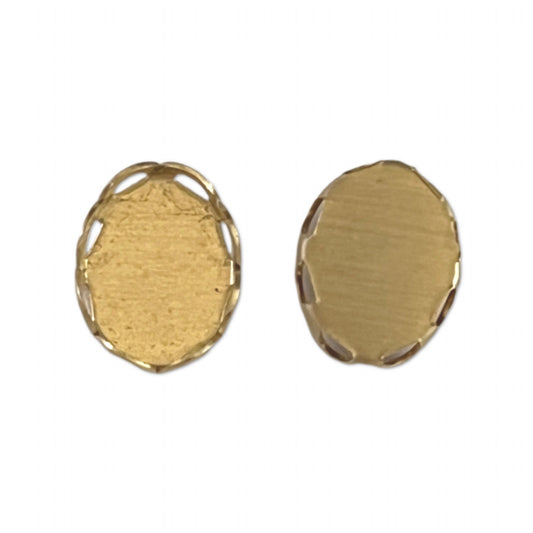 GP-149 8x6 Raw Brass Cabochon Setting Oval Lace