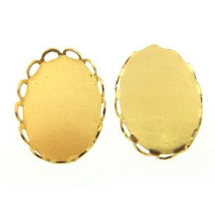 GP-152 14x10 Raw Brass Cabochon Setting Oval Lace