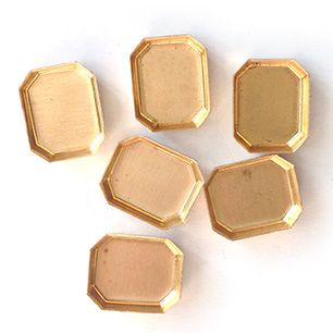 GP-157 10x8 Raw Brass Bezel Cabochon Setting Octagon Cup