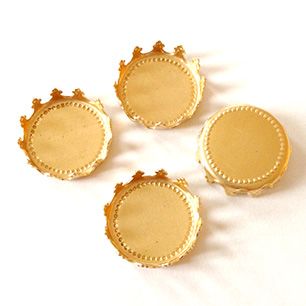 GP-158 15mm Raw Brass Cabochon Setting Round Crown