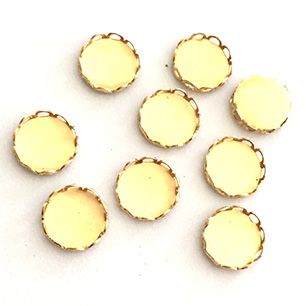 GP-174 7mm Raw Brass Cabochon Setting Round Lace