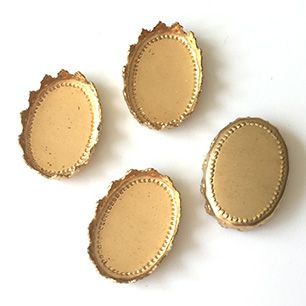 GP-175 16x11 Raw Brass Cabochon Setting Round Crown