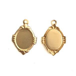 GP-177 10x8 Raw Brass Cabochon Setting Oval