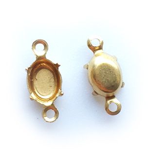 GP-183 7X5 2Hole Raw Brass Setting Oval Setting Rhinestone