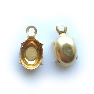 GP-184 7X5 Raw Brass Setting Oval Setting Rhinestone