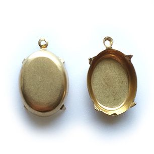 GP-186 18X13 Raw Brass Setting Oval Setting Rhinestone