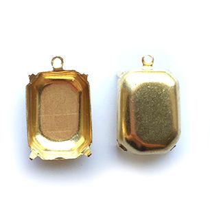 GP-187 18x13 Raw Brass Setting Octagon Setting Rhinestone