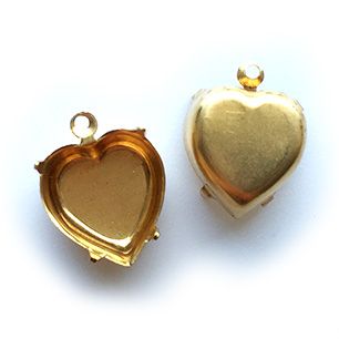 GP-188 12x13mm Raw Brass Setting Heart Setting Rhinestone