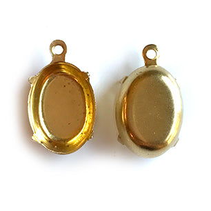 GP-193 14X10 Raw Brass Setting Oval Setting Rhinestone