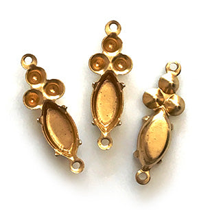 GP-201 10x5 12SS 2Hole Raw Brass Setting Setting Rhinestone