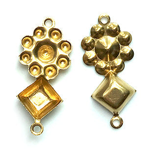 GP-211 6mm Square 9ss 20SS Raw Brass Setting Setting Rhinestone