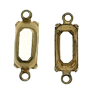 GP-217 10x5 2Hole Raw Brass Open backSetting Octagon Setting Rhinestone