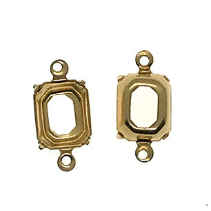 GP-225 10X8 2Hole Raw Brass Open backSetting Octagon Setting Rhinestone