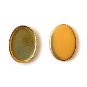 GP-240 14x10 Raw Brass Bezel Cabochon Setting Oval Cup