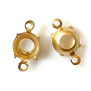 GP-244 30SS 2Hole Raw Brass Setting Round Setting Rhinestone