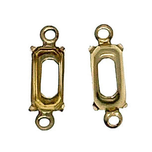 GP-261 8x4 2Hole Raw Brass Open backSetting Octagon Setting Rhinestone