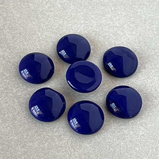 VP-2031 11mm West German Vintage glass Cabochon Blue Round