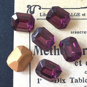 VP-2680 10x8 Czech Vintage Rhinestone Amethyst Octagon