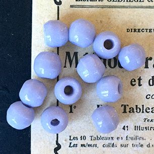 VP-2759 7mm Czech Antique opaque Lavender glass Bead