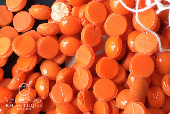 VP-3289 7mm Czech Vintage Orange glass Bead