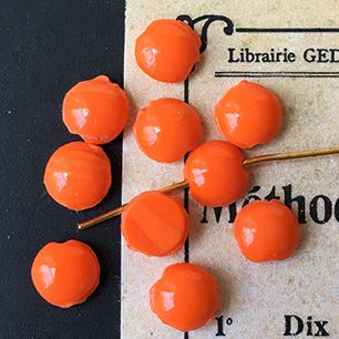 VP-3289 7mm Czech Vintage Orange glass Bead