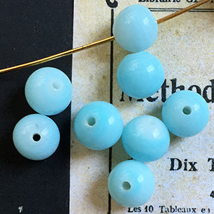 VP-3590 8mm JapanVintage pale Blue glass Bead