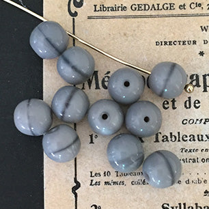 VP-3770 7mm Czech Vintage opaque Gray glass Bead