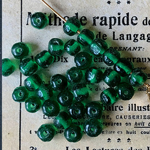 VP-4297 6mm Japan Vintage cherry brand haskell baroqueglass Bead Emerald