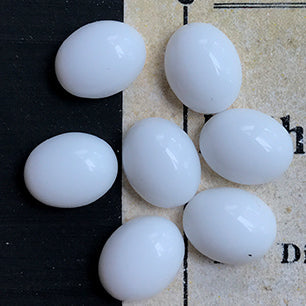 VP-4494 10X8 West German Vintage glass Cabochon Chalk White Oval